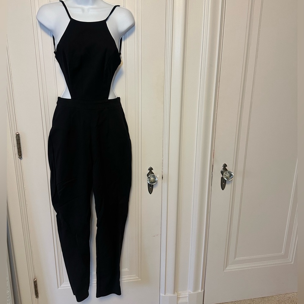 SUPERDOWN Susie Open Back Jumpsuit in Black - SMALL